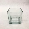 Something Blue Vase Glass Clear Size 2.5" Square VASES
