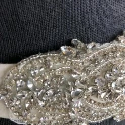 Something Blue Essense Of Australia ETTA Women's Belt Ivory/Silver Size 12 Beaded BELTS