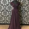 Something Blue FORMAL/MOTHER'S DRESSES Catrina 2031F Women's Formal Chiffon Eggplan Size 10 Floor