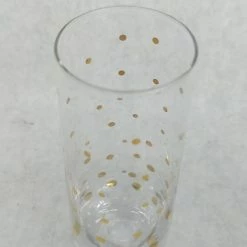 Something Blue Champagne Flute Glass Gold Size 6.5" Stemless GLASSWARE