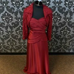 Something Blue Jade Couture K3339 Formal Chiffon/Lace Black Cherry Size 14 FORMAL/MOTHER'S DRESSES