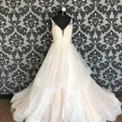 Something Blue Stella York 6838 Wedding Dress Size 12 Beaded/Tulle Almond Sleeveless WEDDING DRESSES
