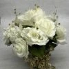 Something Blue DECOR Floral Arrangement Size 9" Flowers White/Gold FLORAL