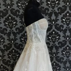 Something Blue CallaBlanche 121228 Wedding Dress Size 14 Lace/Tulle Ivory/Blush Strapless