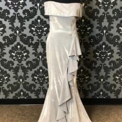 Something Blue Betsy & Adam A24582 Formal Metallic Taupe Size 10 FORMAL/MOTHER'S DRESSES