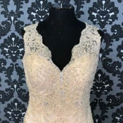 Something Blue Stella York SCARLET 5922 Women's Wedding Dress Lace Gold Size 12 WEDDING DRESSES