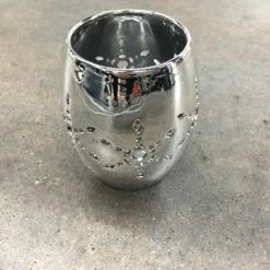 Something Blue Wedding The Perfect Christmas Candle Holder Glass Silver Size 4" CANDLES