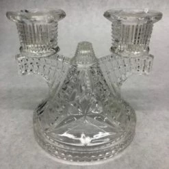 Something Blue Taper Candle Holder Glass Clear Size 5"x4.5" CANDLES DECOR