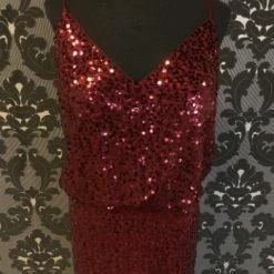 Something Blue NEW ARRIVALS Eva 3378 Sequin Burgandy Size 3XL ORDER ONLY