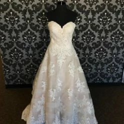 Something Blue Wedding Mori Lee Women's Ivory/ Champagne Lace And Tulle Ballgown Wedding Dress Size 12