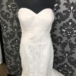 Something Blue WEDDING DRESSES Allure Bridal Women's Wedding Dress Ivory Lace Fit & Flare