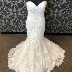 Something Blue Mori Lee ML5413 Wedding Dress Lace Ivory/coco Size 10 Strapless