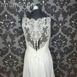 Something Blue Stella York 6593 Wedding Dress Chiffon/Lace Ivory A-line AS IS RUNS IN SKIRT