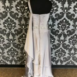 Something Blue Size 14 Charcoal Sarah Danielle Evenings Floor Chiffon One Shoulder