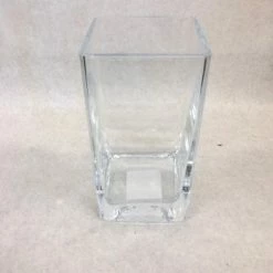 Something Blue Vase Glass Clear Size 8"x4"x4" Square VASES DECOR