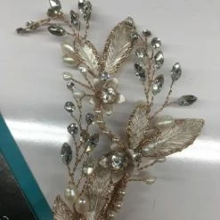 Something Blue Wedding Marionat 4827 Hair Piece Rhinestone/Pearl Rose Ggold NEW ARRIVALS