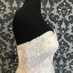 Something Blue Wedding Dress Size 16 Embroidered Lace Ivory/Champ Strapless Ballgown WEDDING DRESSES