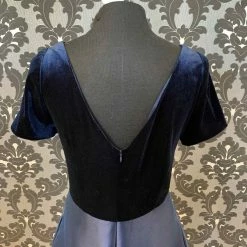 Something Blue Black Label By Jasmine M200065 Formal Satin/Velvet Navy Size 10 FORMAL/MOTHER'S DRESSES