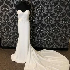 Something Blue Justin Alexander JOSIE 88004 Women's Wedding Dress Crepe Ivory Size 10 WEDDING DRESSES