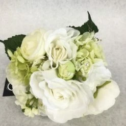 Something Blue DECOR Bouquet Floral White/Green/Navy Size 11.5" FLORAL