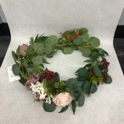 Something Blue Garland Floral/Greenery Burgundy/Mauve/White/Orange/Green Size 43" GARLAND DECOR