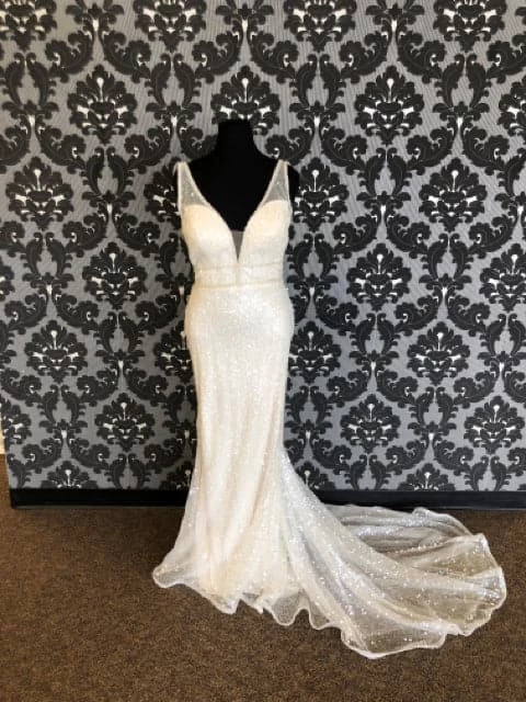 Something Blue Allure Bridal Disney "Ariel" Size 14 Ivory Sequin Fit & Flare 3 Something Blue Allure Bridal Disney "Ariel" Size 14 Ivory Sequin Fit & Flare