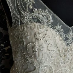 Something Blue WEDDING DRESSES Casablanca 240 Wedding Dress Size 18 Beaded Nude Sleeveless Sheath V-Neck