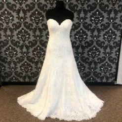 Something Blue Mori Lee Women's Wedding Dress Lace Ivory Size 12 Strapless WEDDING DRESSES