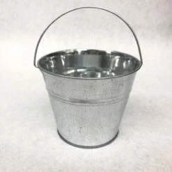 Something Blue DECOR Hobby Lobby Bucket Galvanized Silver Size 4"x5" CONTAINER