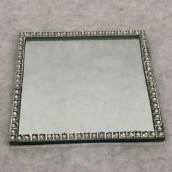 Something Blue Celebrate It Mirror Glass/Rhinestone Size 4"x4" MIRRORS DECOR