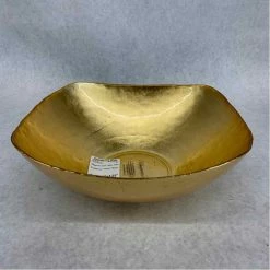 Something Blue Elegance Bowl Glass Gold Size 9.5"x9.5"x3.25" CONTAINER