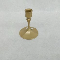 Something Blue Taper Candle Holder Size 4.5" Metal Champagne CANDLES DECOR