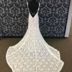 Something Blue Wedding Wilderly Bride Women's Wedding Dress Lace Ivory Size 12 Lace