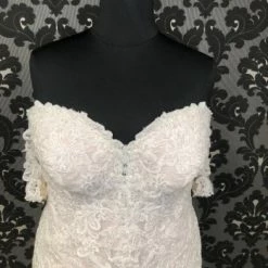 Something Blue WEDDING DRESSES Essense Of Australia D2487IV Women's Wedding Dress Lace/Beading