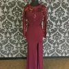 FORMAL/MOTHER'S DRESSES Size L Wine Soieblu Crepe