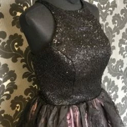 Something Blue Zapaka Formal Sequin/Tulle Black/Blush Size 16