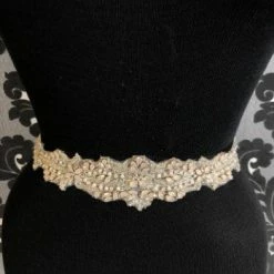 Something Blue Casablanca BT5026-SA075 Belt Beaded Ivory/Silver Size 20 "AS IS" BELTS