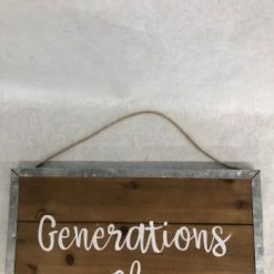 Something Blue "generations Of Love" Sign Size 16"x14" Wood/Metal Brown/silver SIGNS