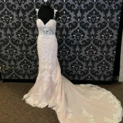 Something Blue Stella York 6590 SAGE Women's Wedding Dress Lace/Beading Size 8 WEDDING DRESSES