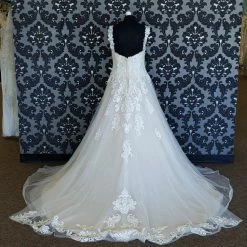 Something Blue Essense D2605 Wedding Dress Size 14 Sequin Lace Ivory Strapless A-line WEDDING DRESSES
