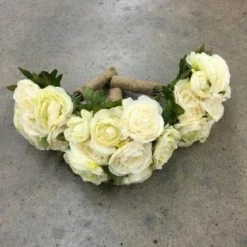 Something Blue Wedding DECOR Bouquet Floral/Jute Ivory/Beige Size 9