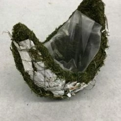 Something Blue Planter Moss Green/white Size 8"x7"x6" FLORAL