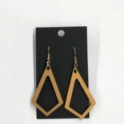 Something Blue Earrings Wood Gold Jewelry