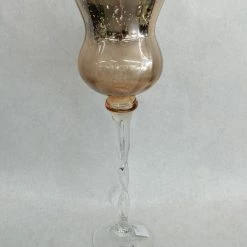 Something Blue Goblet Size 15.75" Glass Amber CANDLES