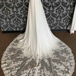 Something Blue Wedding Dress Size 8 Chiffon Ivory Strapless Fit & Flare WEDDING DRESSES