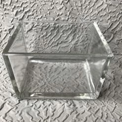 Something Blue Wedding Vase Glass Clear 5"x4"x3" Rectangle