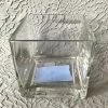 Something Blue Wedding Vase Glass Clear 4"x4"x4" Square
