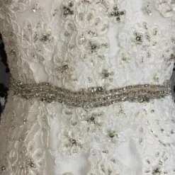 WEDDING DRESSES Jasmine Lace Ivory Size 12 Lace Fit & Flare V-Neck Women