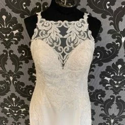 Something Blue WEDDING DRESSES Stella York Size 12 Highneck Sequin Lace Fit & Flare