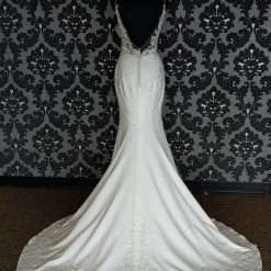 Something Blue Essense D2388 Wedding Dress Size 12 Lace/Chiffon Ivory Sleeveless WEDDING DRESSES
